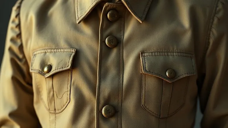 A photorealistic, slightly humorous yet professional image of a costume with overly uniform and artificial-looking distressing, clearly lacking realism, highlighting a common pitfall in costume aging, 8K, cinematic lighting, sharp focus.