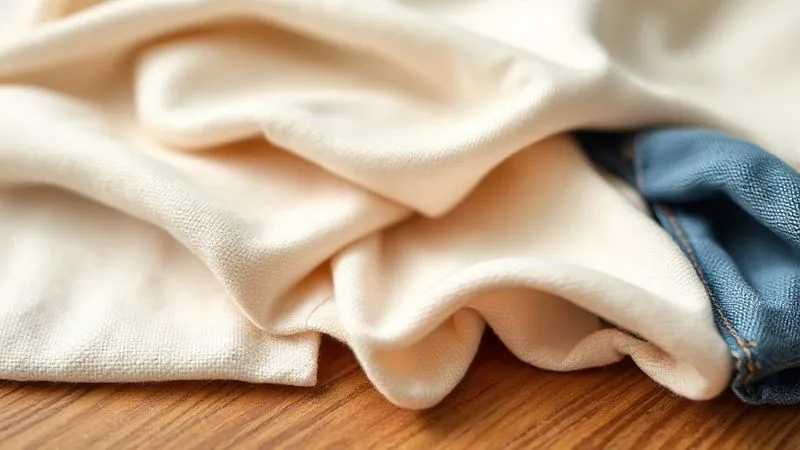 A close-up, photorealistic shot of various fabric swatches for children's clothing, including soft organic cotton, bamboo jersey, and durable denim, arranged neatly on a wooden table. Textures are visible, highlighting softness and weave. Professional photography, 8K, cinematic lighting, sharp focus on the fabrics, depth of field blurring the background.