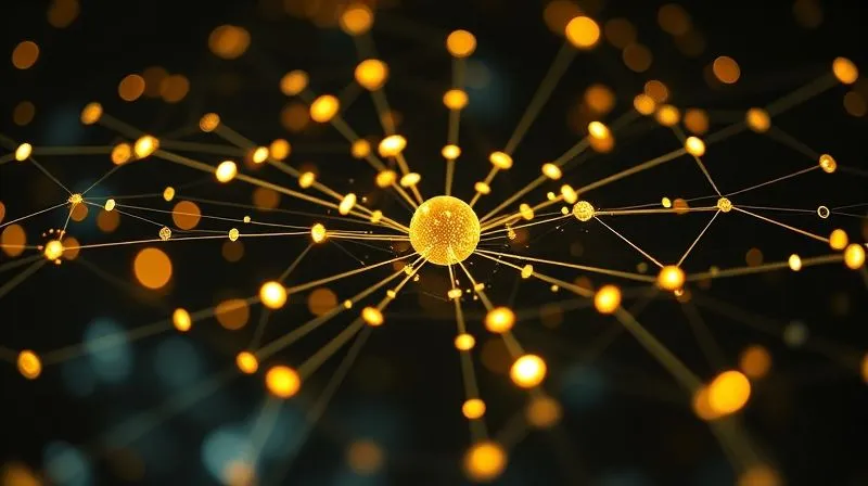 A photorealistic, professional photography, 8K, cinematic lighting, sharp focus on a complex, glowing network visualization, resembling a spiderweb, with distinct nodes representing various cultural influencers (artists, musicians, designers, niche communities) and shimmering lines connecting them, illustrating the flow of ideas and trends. Depth of field, shot on a high-end DSLR.