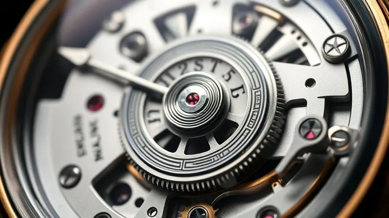 A photorealistic, highly detailed close-up of a modern luxury watch movement, showcasing a blend of traditional finishing (Côtes de Genève, perlage) with advanced materials like a silicon balance spring, all bathed in soft, precise studio lighting. Sharp focus on the intricate components, 8K hyper-detailed, professional photography, shot on a high-end DSLR.
