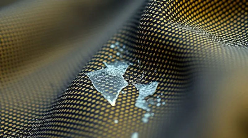 A photorealistic, professional photography image of a smart fabric swatch with visible micro-cracks and delamination in its integrated flexible electronic circuit after a rigorous wash cycle, emphasizing wear and tear. Cinematic lighting, sharp focus on the damaged areas, depth of field blurring the background, 8K hyper-detailed, shot on a high-end DSLR.