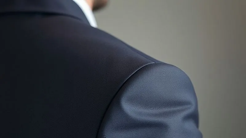 A photorealistic close-up of a man's well-fitted suit jacket shoulder, showing the clean line and perfect seam alignment, with a crisp white shirt cuff peeking out. Cinematic lighting, sharp focus, depth of field, 8K hyper-detailed, professional photography, shot on a high-end DSLR. A photorealistic close-up of a man's well-fitted suit jacket shoulder, showing the clean line and perfect seam alignment, with a crisp white shirt cuff peeking out. Cinematic lighting, sharp focus, depth of field, 8K hyper-detailed, professional photography, shot on a high-end DSLR.
