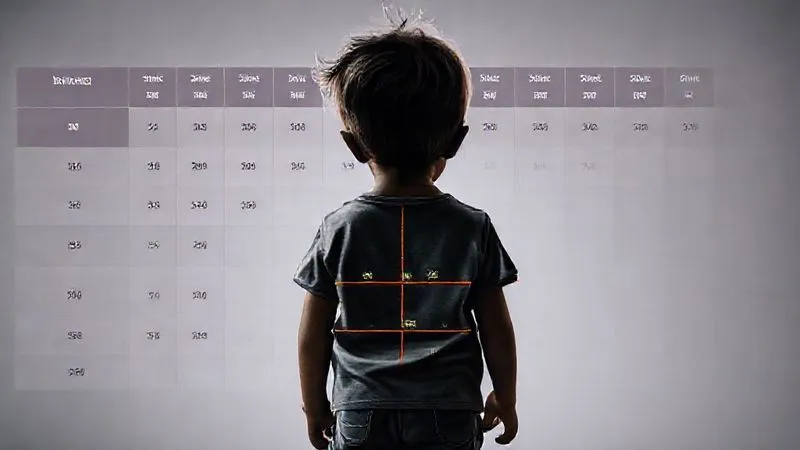 A detailed, easy-to-understand kids' clothing size chart with colorful illustrations of measurement points on a child's silhouette, photorealistic, professional photography, 8K, cinematic lighting, sharp focus, depth of field, shot on a high-end DSLR