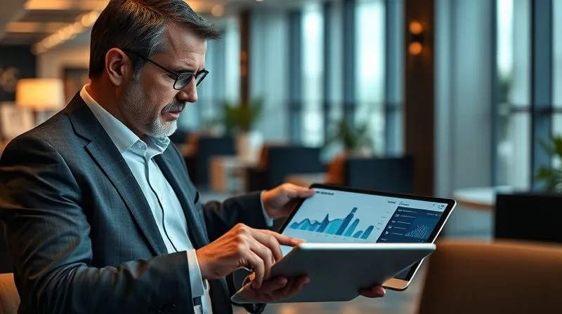 A photorealistic, professional photography, 8K, cinematic lighting, sharp focus, depth of field, shot on a high-end DSLR, of a professional mentor and a mentee in a sophisticated office setting, reviewing sales data on a tablet. The mentor is pointing to a specific metric, offering guidance with an encouraging expression, while the mentee listens intently, suggesting a constructive coaching session focused on performance improvement.