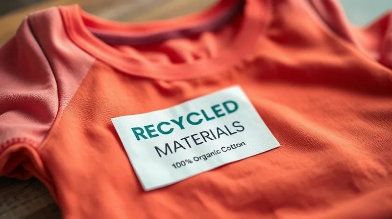 A photorealistic, professional photography, 8K, cinematic lighting, sharp focus, depth of field, shot on a high-end DSLR, showing a child's colorful t-shirt neatly folded, with a tag clearly stating 'Made from Recycled Materials' and '100% Organic Cotton', emphasizing sustainable fabric choices and transparency, with soft, natural light.